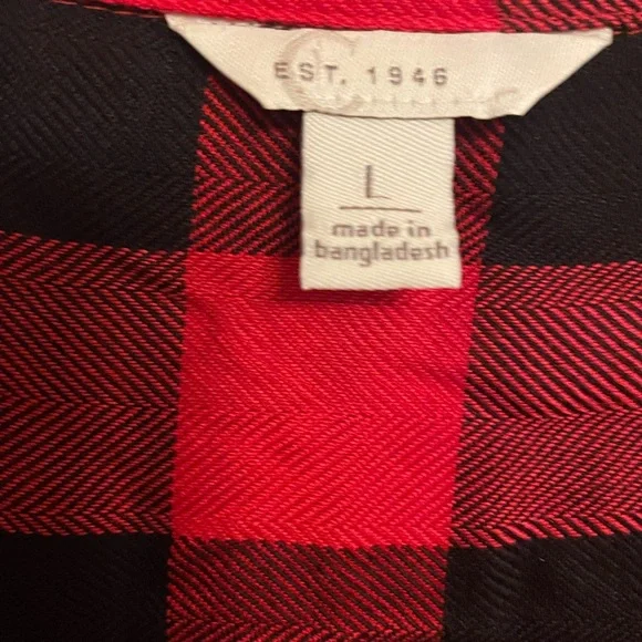 Cato Red and Black Buffalo Plaid  Long Sleeve Button Down Shirt - Picture 7 of 7